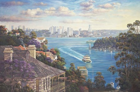 Afternoon Light Sydney Harbour by John Bradley art print