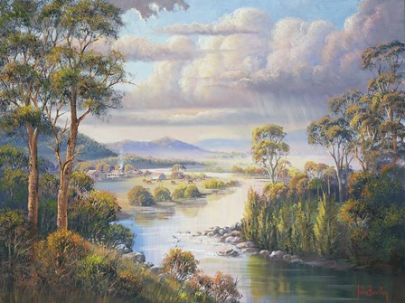 Summer On The Clarence by John Bradley art print