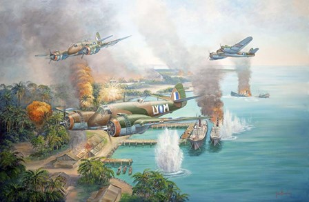 Beaufighter Blitz by John Bradley art print