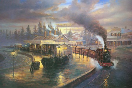 A Wet Evening - Katoomba by John Bradley art print