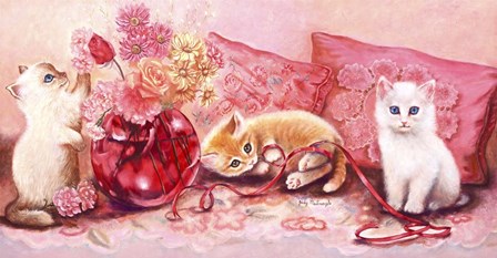 Three Kittens by Judy Mastrangelo art print