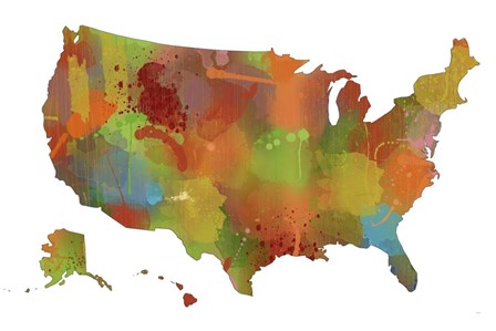 U.S.A. Map 9 by Marlene Watson art print