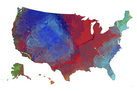 U.S.A. Map 12 by Marlene Watson art print