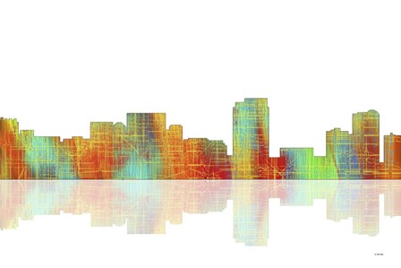 Honolulu Hawaii Skyline 1 by Marlene Watson art print