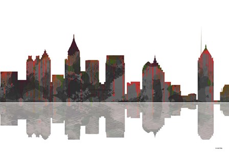 Atlanta Georgia Skyline BW 1 by Marlene Watson art print