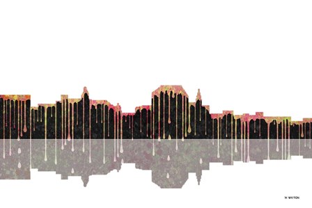 Augusta Maine Skyline BW 1 by Marlene Watson art print