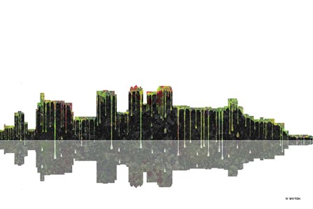Birmingham Alabama Skyline BW 1 by Marlene Watson art print