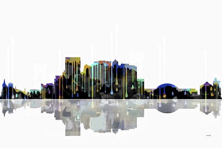 El Paso Texas Skyline BW 1 by Marlene Watson art print