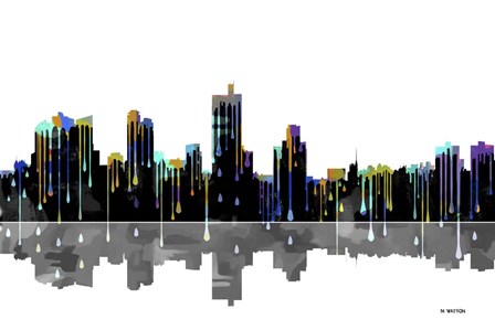 Fort Worth Texas Skyline BW 1 by Marlene Watson art print