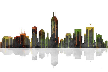 Indianapolis Indiana Skyline BW 1 by Marlene Watson art print