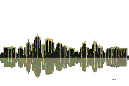 Kansas City Missouri Skyline BW 1 by Marlene Watson art print