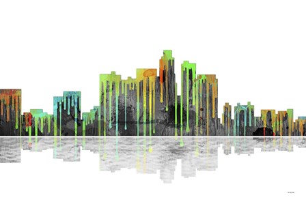 Los Angeles California Skyline BW 1 by Marlene Watson art print