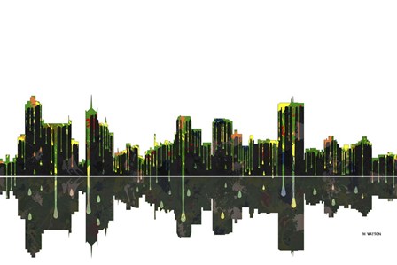 Memphis Tennessee Skyline BW 1 by Marlene Watson art print