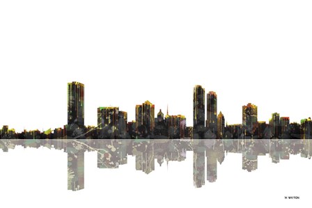 Milwaukee Wisconsin Skyline BW 1 by Marlene Watson art print