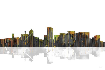 Portland Oregon Skyline BW 1 by Marlene Watson art print