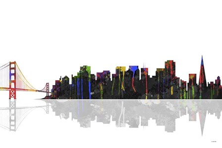 San Francisco California Skyline BW 1 by Marlene Watson art print