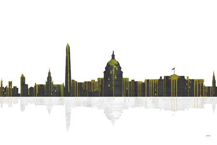 Washington DC Skyline BW 1 by Marlene Watson art print