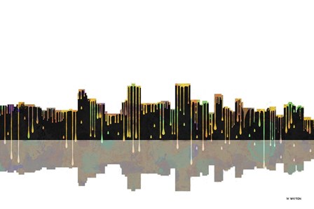 Anchorage Alaska Skyline BW 1 by Marlene Watson art print