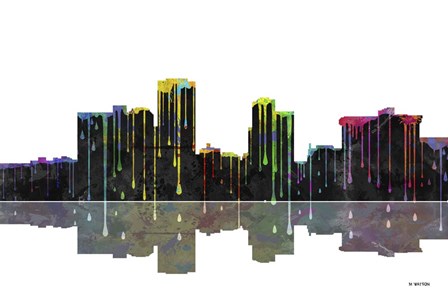 Little Rock Arkansas Skyline BW 1 by Marlene Watson art print