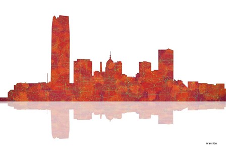 Oklahoma City Oklahoma Skyline 1 by Marlene Watson art print