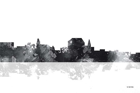 Augusta Maine Skyline BG 1 by Marlene Watson art print