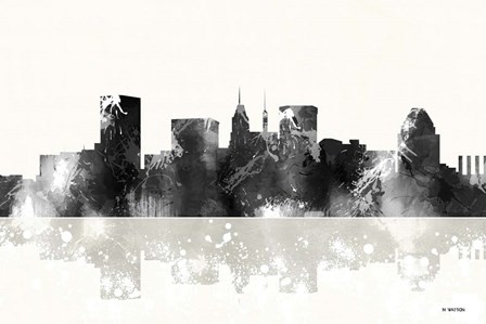 Baltimore Maryland Skyline BG 1 by Marlene Watson art print