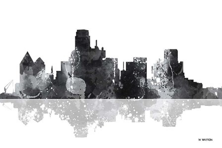 Dallas Texas Skyline BG 1 by Marlene Watson art print