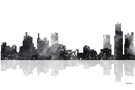 Detroit Michigan Skyline BG 1 by Marlene Watson art print