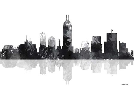 Indianapolis Indiana Skyline BG 1 by Marlene Watson art print