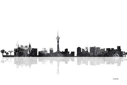 Las Vegas Nevada Skyline BG 1 by Marlene Watson art print