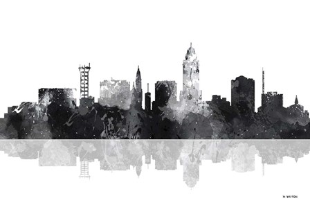 Lincoln Nebraska Skyline BG 1 by Marlene Watson art print