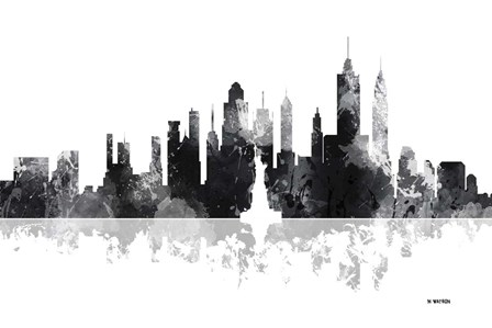 New York New York Skyline BG 1 by Marlene Watson art print