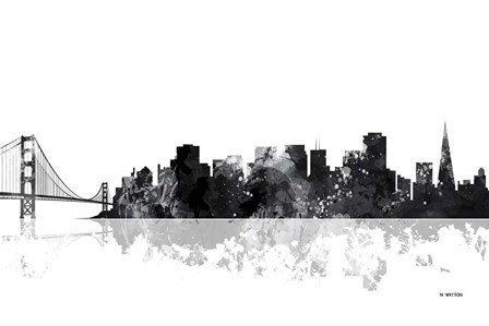 San Francisco California Skyline BG 1 by Marlene Watson art print
