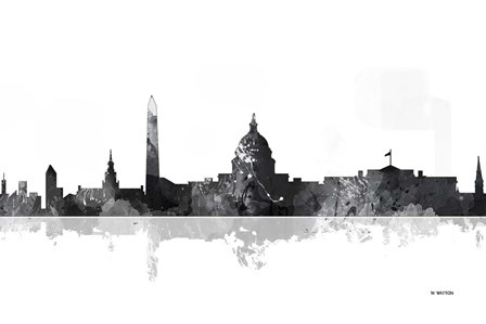 Washington DC Skyline BG 1 by Marlene Watson art print