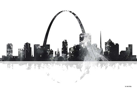 St Louis Missouri Skyline by Marlene Watson art print