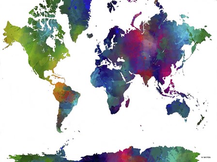 World Map Clr 1 by Marlene Watson art print
