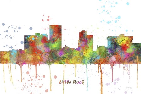 Little Rock Arkansas Skyline Multi Colored 1 by Marlene Watson art print