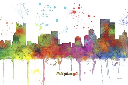 Pittsburgh Pennsylvania Multi Colored by Marlene Watson art print