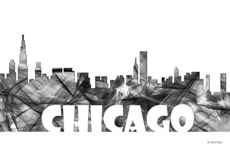 Chicago Illinois Skyline BG 2 by Marlene Watson art print