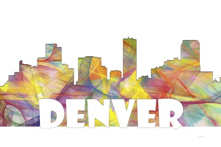 Denver Colorado Skyline Multi Colored 2 by Marlene Watson art print