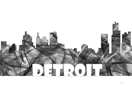 Detroit Michigan Skyline BG 2 by Marlene Watson art print