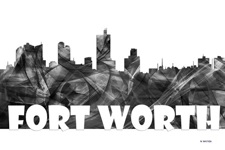 Fort Worth Texas Skyline BG 2 by Marlene Watson art print