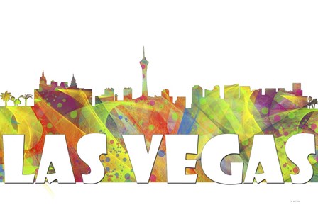 Las Vegas Nevada Skyline Clr 2 by Marlene Watson art print