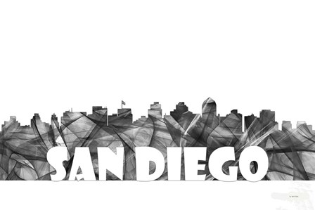 San Diego California Skyline BG 2 by Marlene Watson art print