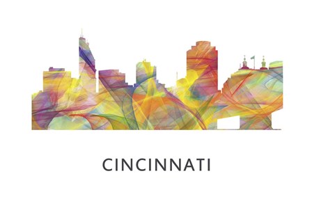 Cincinnati Ohio Skyline by Marlene Watson art print