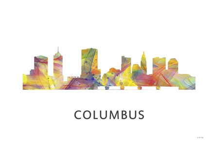 Columbus Ohio Skyline by Marlene Watson art print