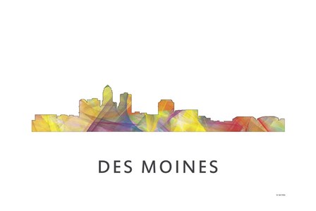 Des Moines Iowa Skyline by Marlene Watson art print