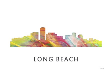 Long Beach California Skyline by Marlene Watson art print