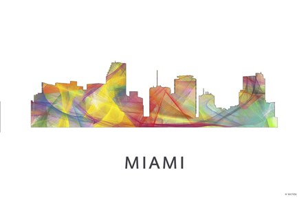 Miami Florida Skyline by Marlene Watson art print