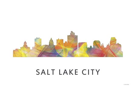 Salt Lake City Utah Skyline by Marlene Watson art print